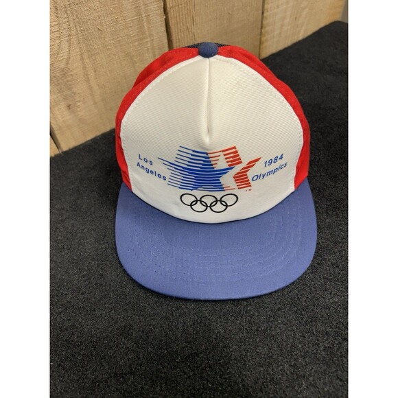 Vintage 1984 Los Angeles Olympics Snapback Mesh Hat/Cap Red White Blue USA - Picture 8 of 11